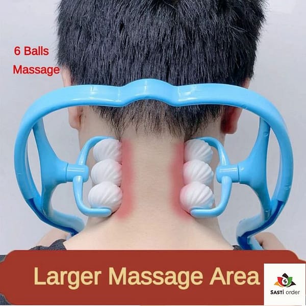 Manual Neck Massager with dual rollers and ergonomic handles for effective muscle relief.