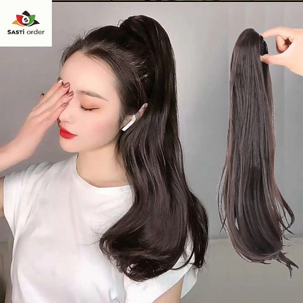 Claw clip hair extensions ponytail in various colors and lengths, designed for easy attachment and stylish volume enhancement.