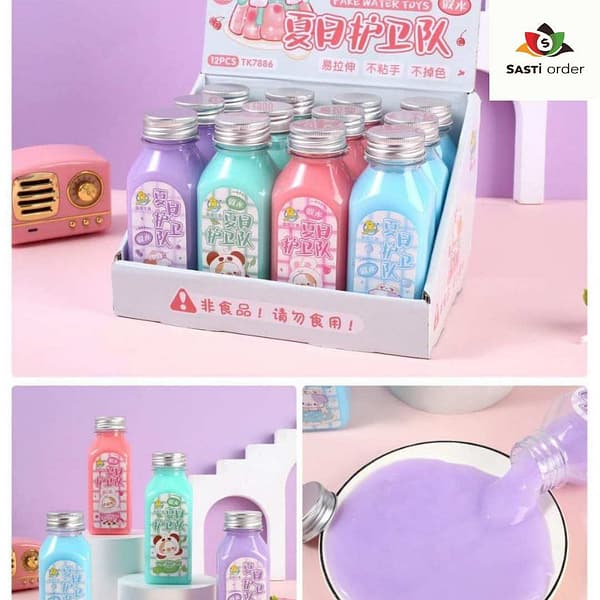 Colorful DIY clay set for making magic wand bubble wands, including molds and bubble solution