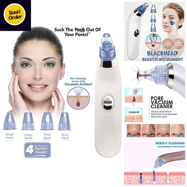 Derma Suction device for effective pore cleansing, featuring adjustable suction levels and interchangeable heads for removing blackheads and impurities.