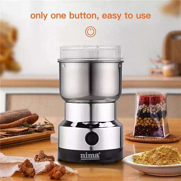 Nima Coffee Grinder/Powder Grinder and Juicer, a versatile kitchen appliance designed for grinding coffee, spices, and extracting fresh juice from fruits and vegetables.