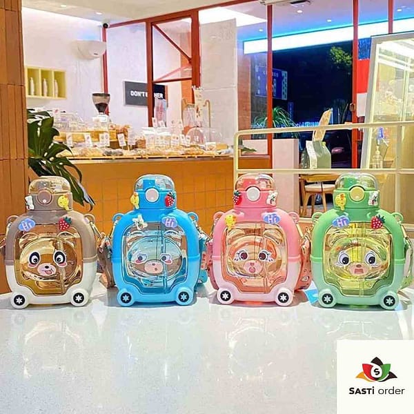 Professional One Click Kids Bottle with a 1000ml capacity, featuring a one-click opening mechanism and a colorful design.