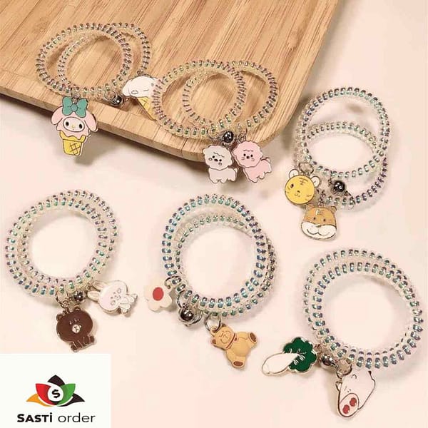 "Elastic telephone head wear hairbands in various colors and designs for stylish and comfortable hair management."