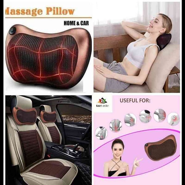 "Car Home Electric Smart Massage Pillow featuring 8 massage balls for ultimate relaxation."