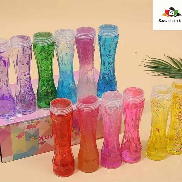 "Beautifully crafted non-toxic DIY glittery crystals in various colors, showcasing the creative process and shimmering effects."