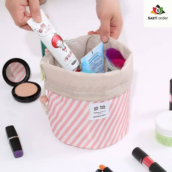 "Potli Capacity Luxury Cosmetic Bag in an elegant design, showcasing its spacious interior and multiple compartments for organized storage of beauty and skincare products."