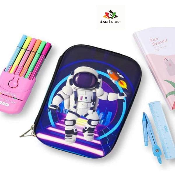 3D Astronaut Pencil Case with a fun and unique design, perfect for storing pens, pencils, and other stationery items.