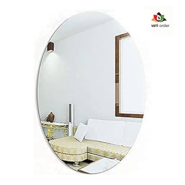 "Oval Shape Mirror Sticker, a stylish decorative wall accent that mimics the look of a traditional mirror."