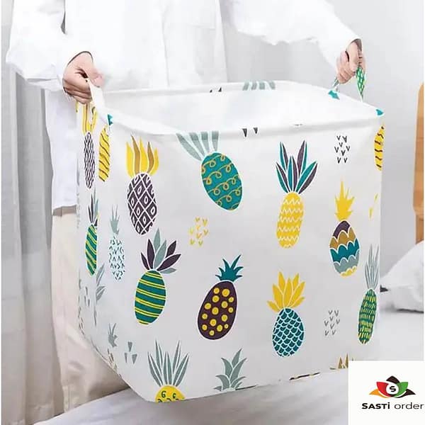 Clothes Storage Organizer with clear window panel, durable fabric, and foldable design for efficient clothing and bedding storage.