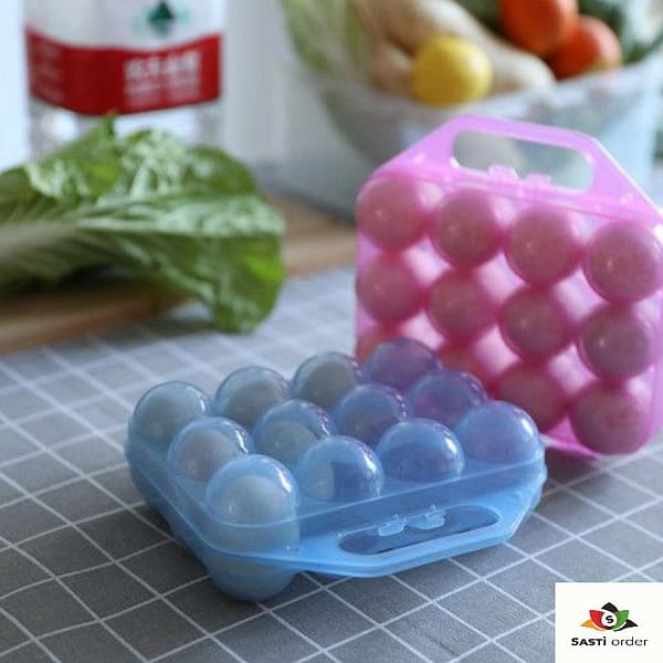 12 Cavity Egg tray Portable Plastic Egg Holder Carrier Storage Box Egg Tray for 12 Eggs Egg Storage Box