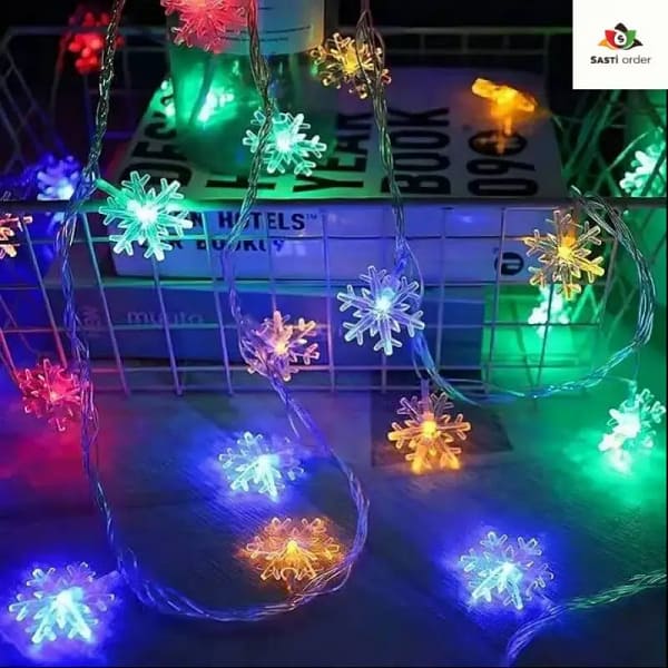 14 LED Multicolor Snowflakes Design lights, creating a festive and vibrant winter ambiance.