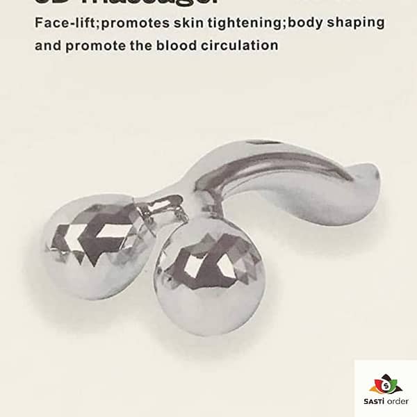 3D Massager with 360° rotating dual rollers for deep tissue massage, improving circulation, relieving muscle tension, and enhancing skin firmness.