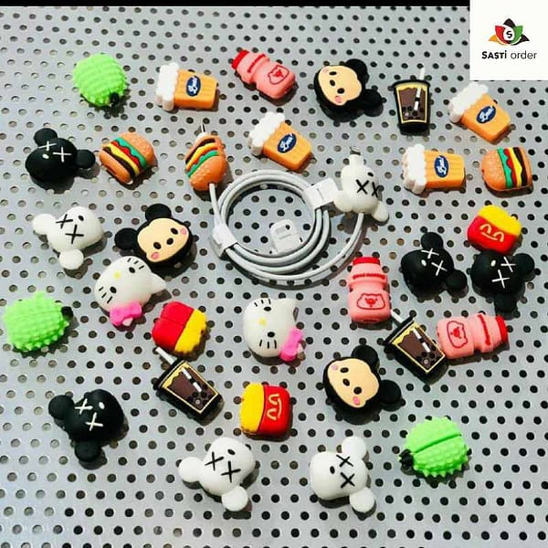Cute Cartoon Silicone Cable Protector Organizer minimum order 10 pc