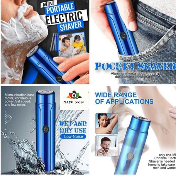 Electric Shaver for Men and Women, Unisex Travelling Washable USB Beard Shaver and Trimmer for face, Bikini, under Arms Painless Shaving sastiorder.in