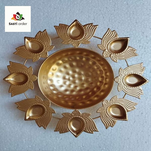 Handicraft Small Lotus Diya Metal Urli Pot Potpourri Bowl