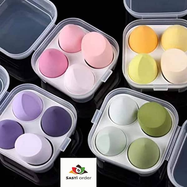 Makeup Sponge Set in various shapes and sizes, designed for flawless blending of foundation, concealer, and contour.